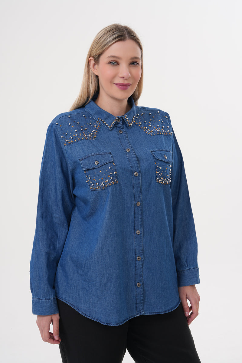 ENS Journee Denim Shirt Blue