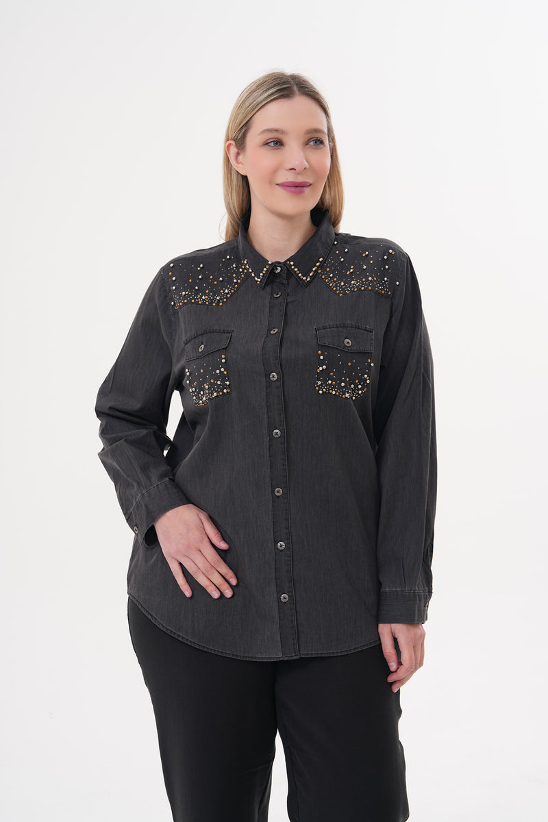 ENS Journee Denim Shirt Black