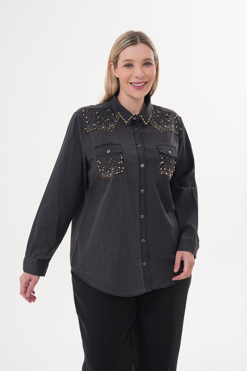 ENS Journee Denim Shirt Black