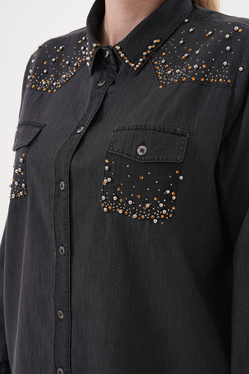 ENS Journee Denim Shirt Black