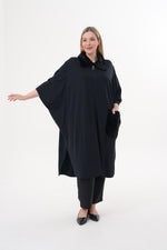DL Fur Collar Pancho Black