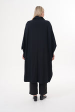 DL Fur Collar Pancho Black