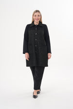 DL Collared Tinsel Cape Black