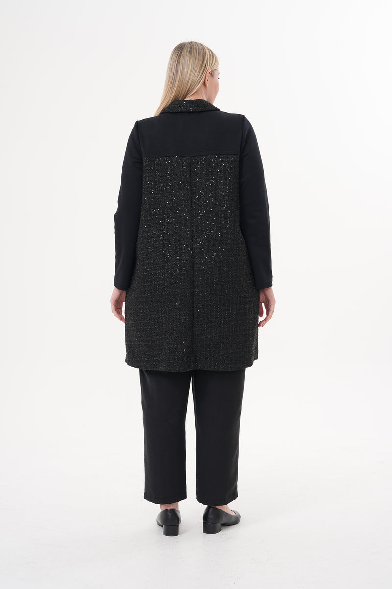 DL Collared Tinsel Cape Black