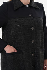 DL Collared Tinsel Cape Black