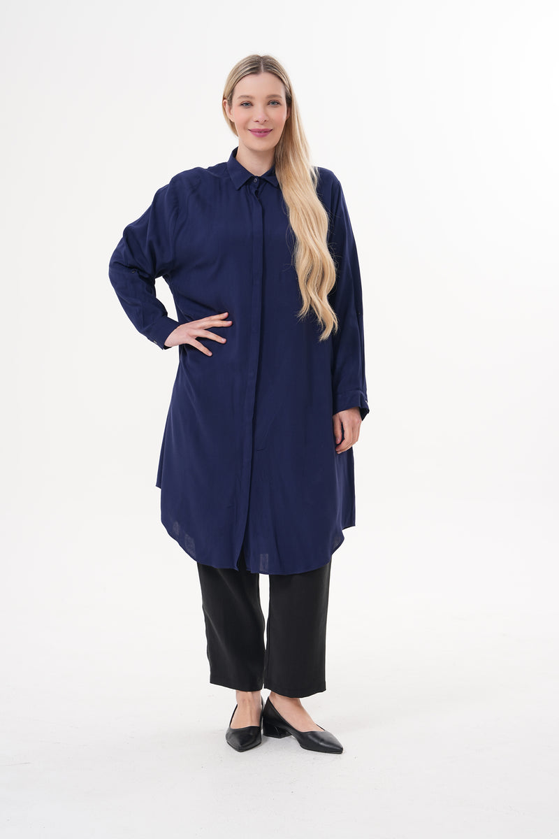ENS Lemon Cotton Plus Shirt Navy Blue