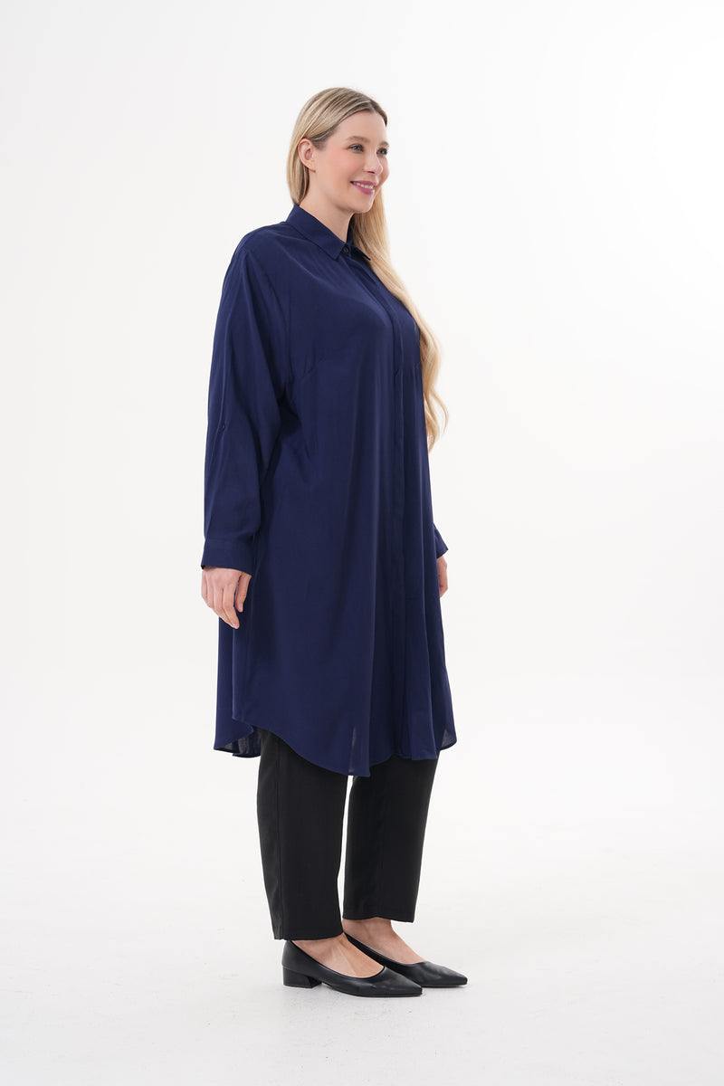 ENS Lemon Cotton Plus Shirt Navy Blue