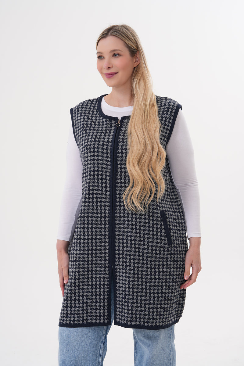 DT Meryem Knitted Vest Navy Blue