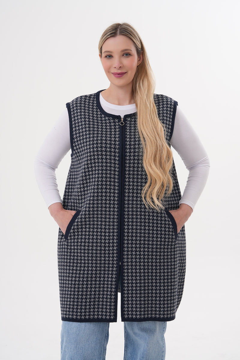 DT Meryem Knitted Vest Navy Blue
