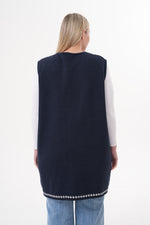 DT Meliha Knitted Vest Navy Blue