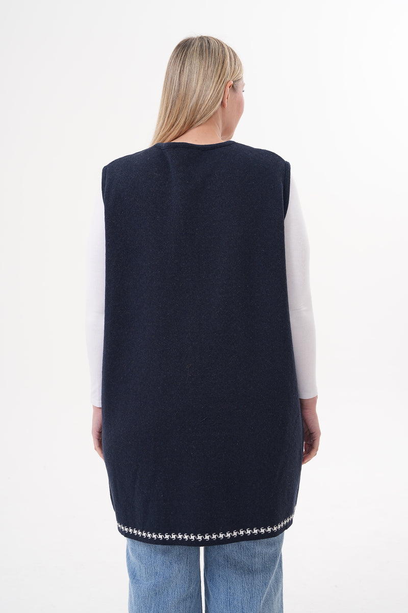 DT Meliha Knitted Vest Navy Blue