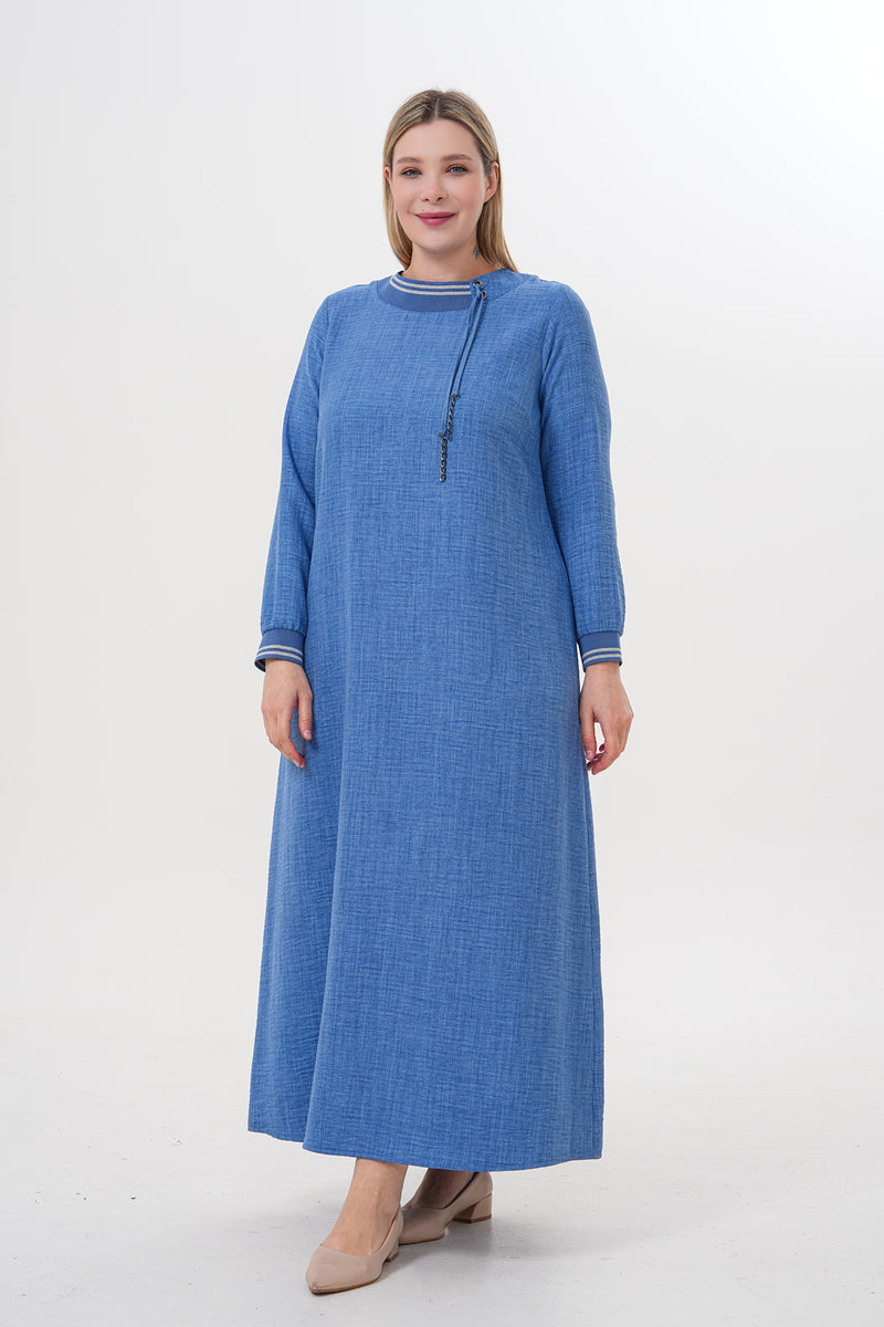 MSB Linen Ribbon Dress Blue