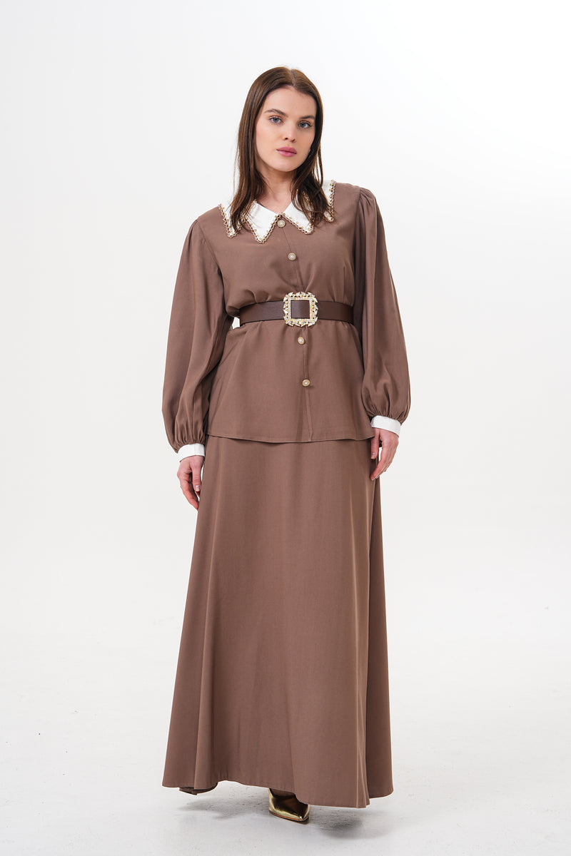 WM Sidney Skirt Set Brown