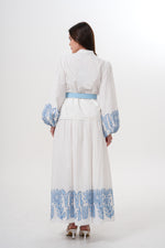 WM Rebeca Skirt Set Ecru&Blue