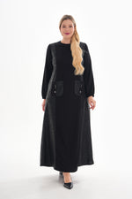 SR Mix Pocket Cotton Dress Black