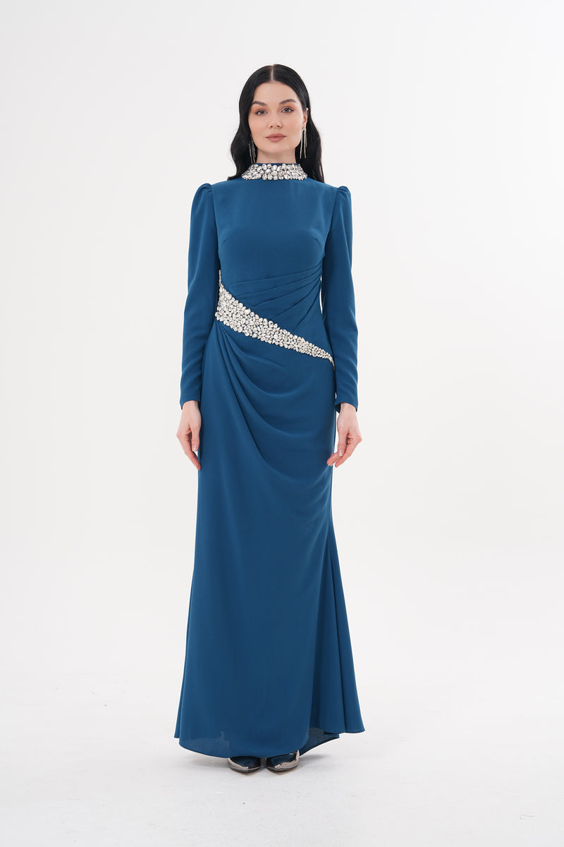 T&Y Alisha Dress Petrol Blue