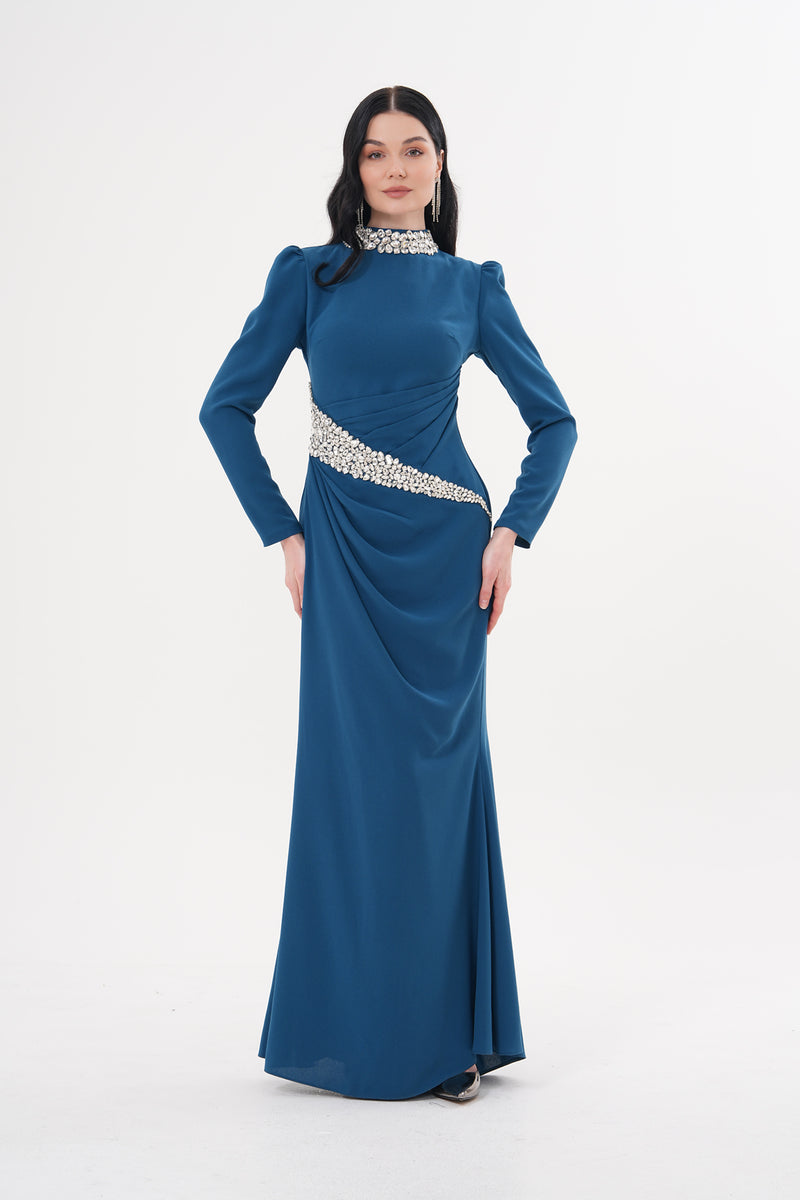 T&Y Alisha Dress Petrol Blue