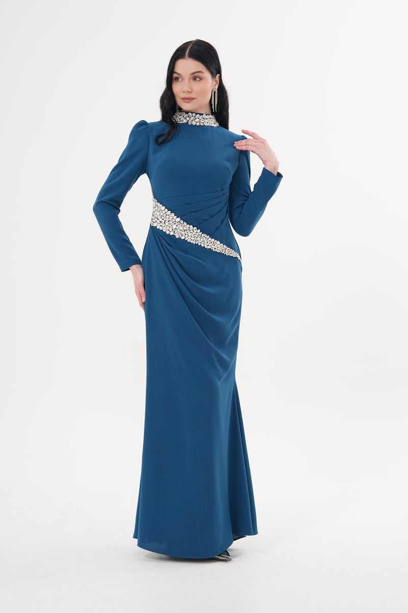 T&Y Alisha Dress Petrol Blue