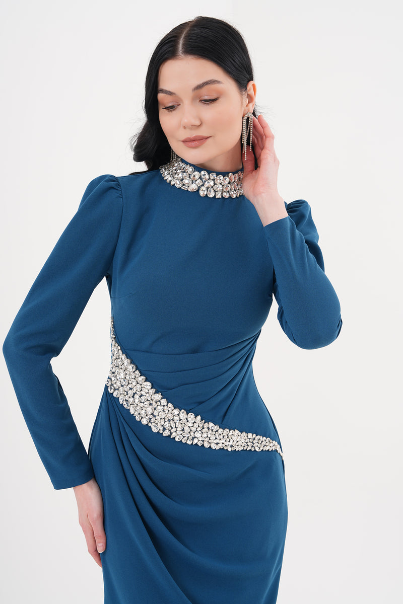 T&Y Alisha Dress Petrol Blue