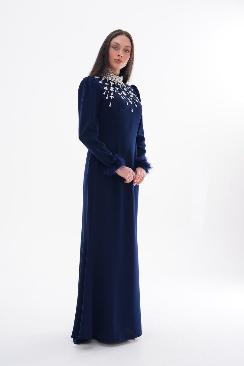 T&Y Glorious Dress Navy Blue