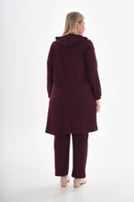 SR Cotton Hoodied Set Burgundy