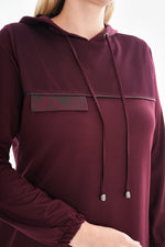 SR Cotton Hoodied Set Burgundy