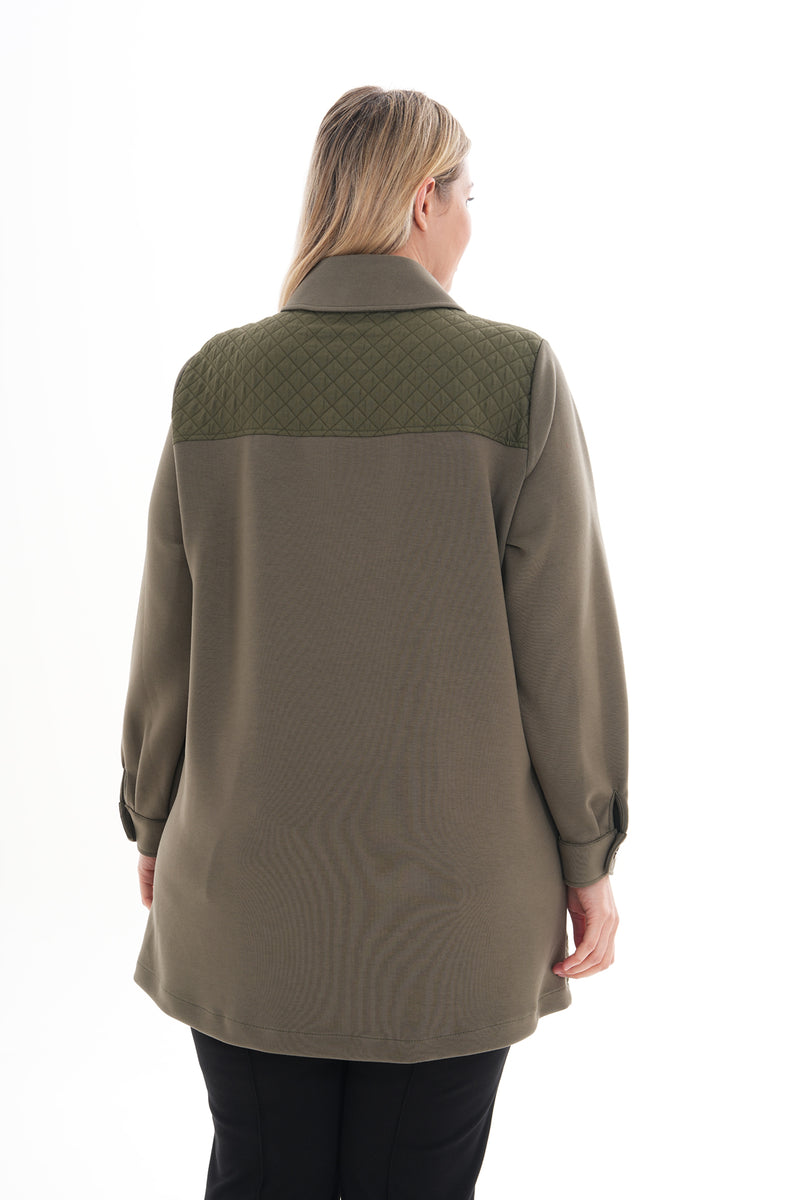 F&G Quiled Detailed Cape Khaki