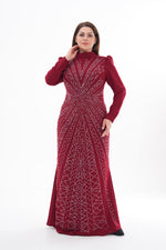 T&Y Berlin Plus Size Dress Burgundy