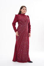 T&Y Berlin Plus Size Dress Burgundy