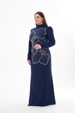 T&Y Rose Plus Size Dress Navy Blue