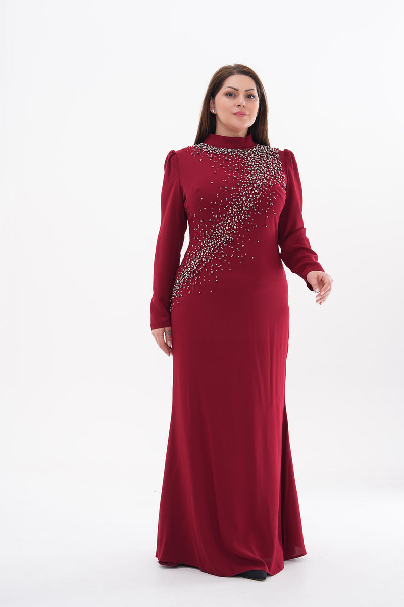 T&Y Harem Dress Burgundy