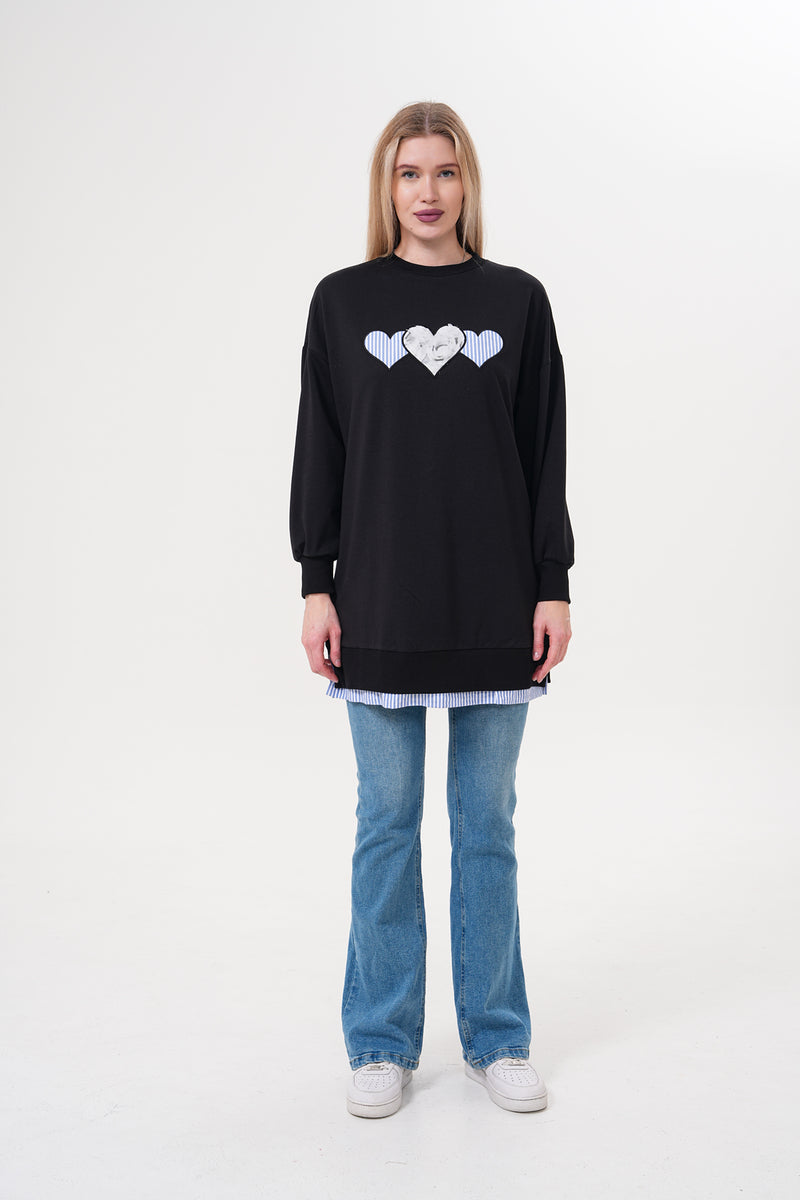 PN Heart Sweatshirt Black