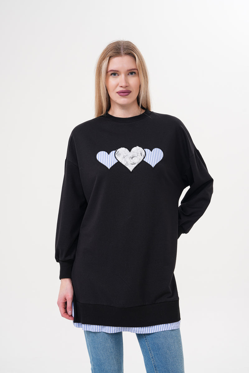 PN Heart Sweatshirt Black