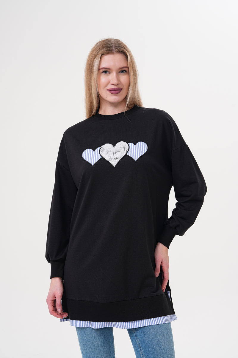 PN Heart Sweatshirt Black