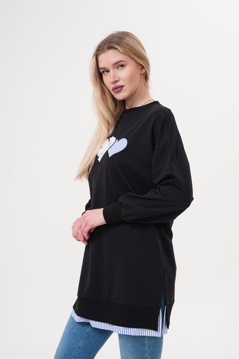 PN Heart Sweatshirt Black