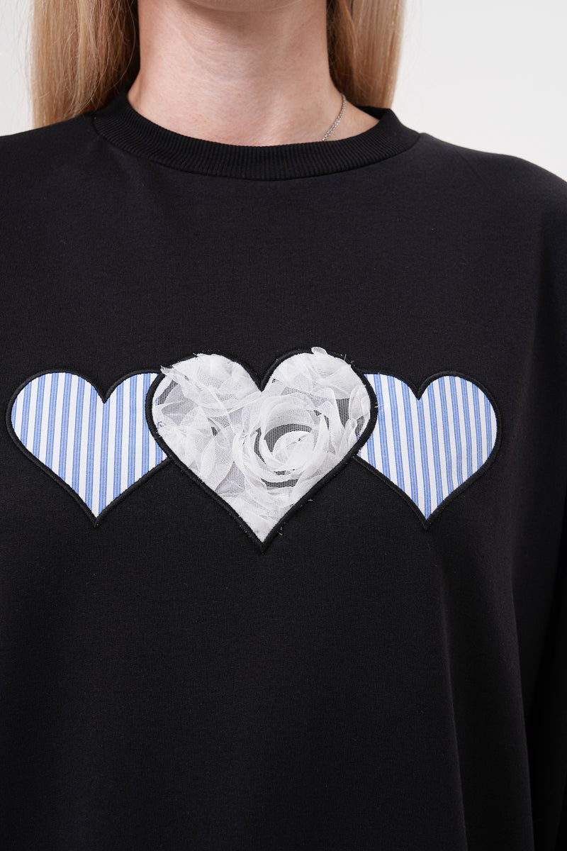 PN Heart Sweatshirt Black