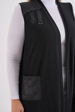 MSB Sandy Leather Detailed Vest Black