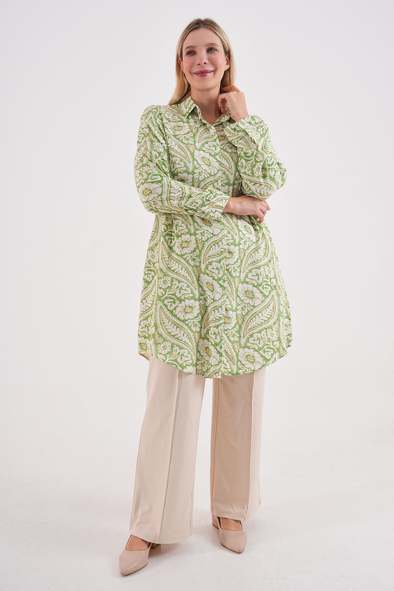 PLL 202A Plus Size Tunic Light Green