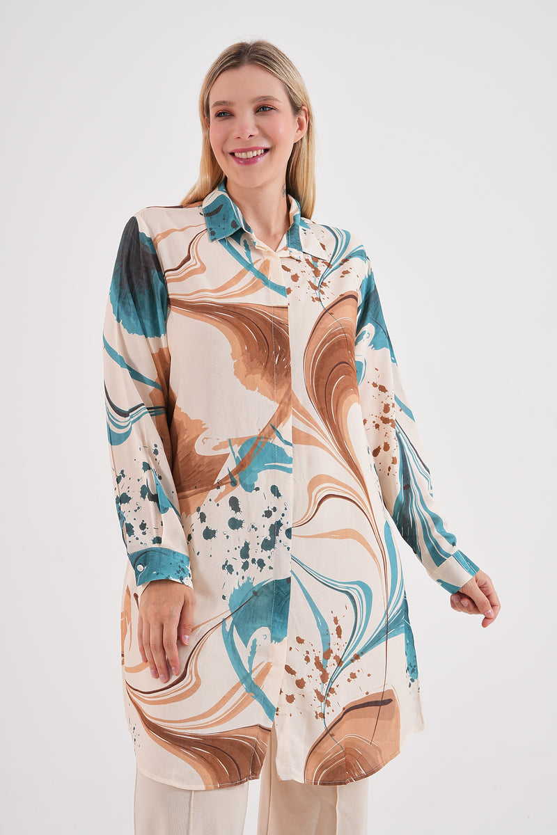 PL 202A Plus Size Tunic Indigo