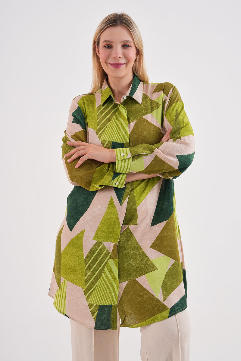 PL 202A Plus Size Tunic Dark Green
