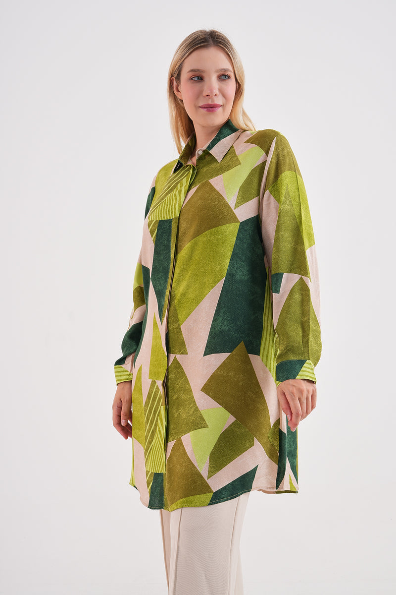 PL 202A Plus Size Tunic Dark Green