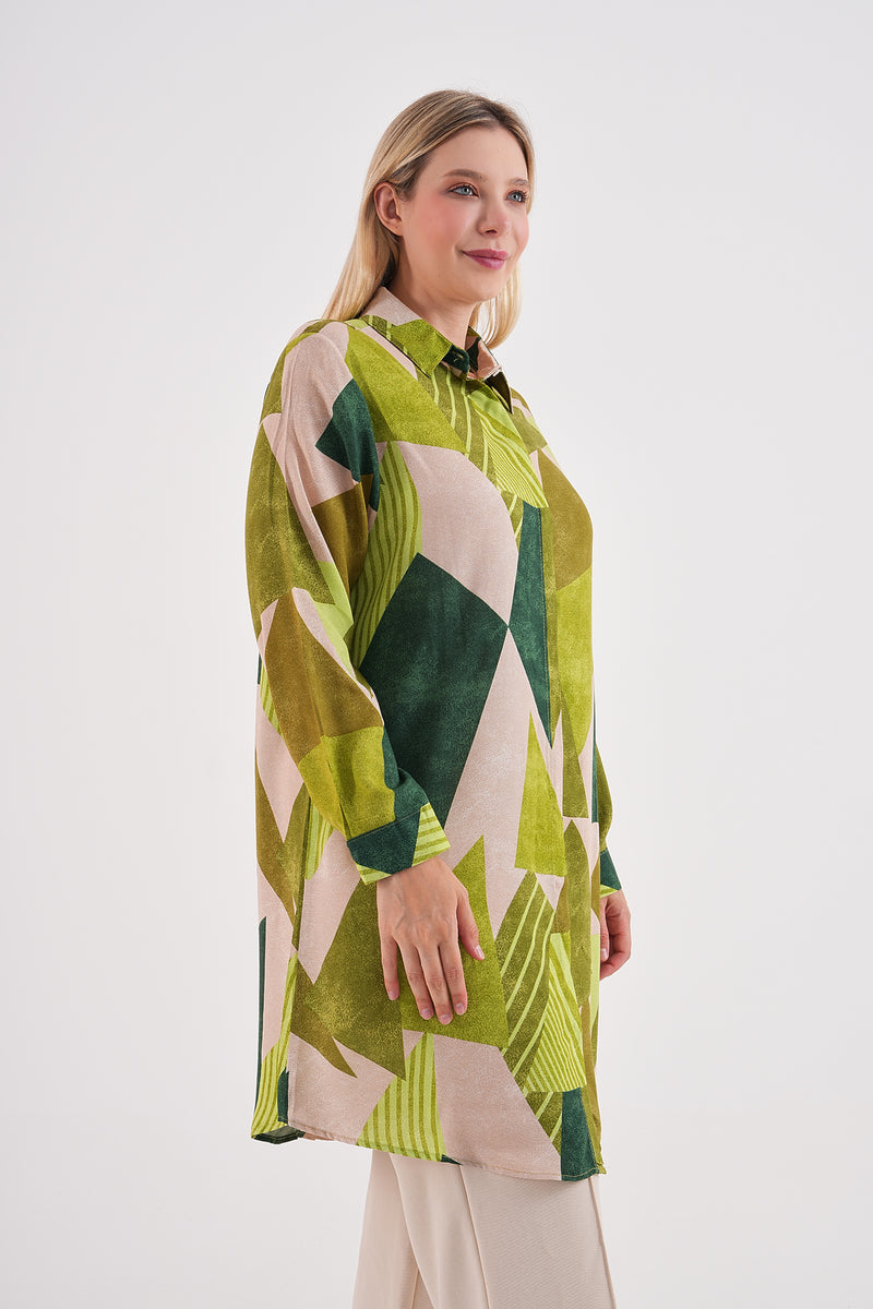 PL 202A Plus Size Tunic Dark Green