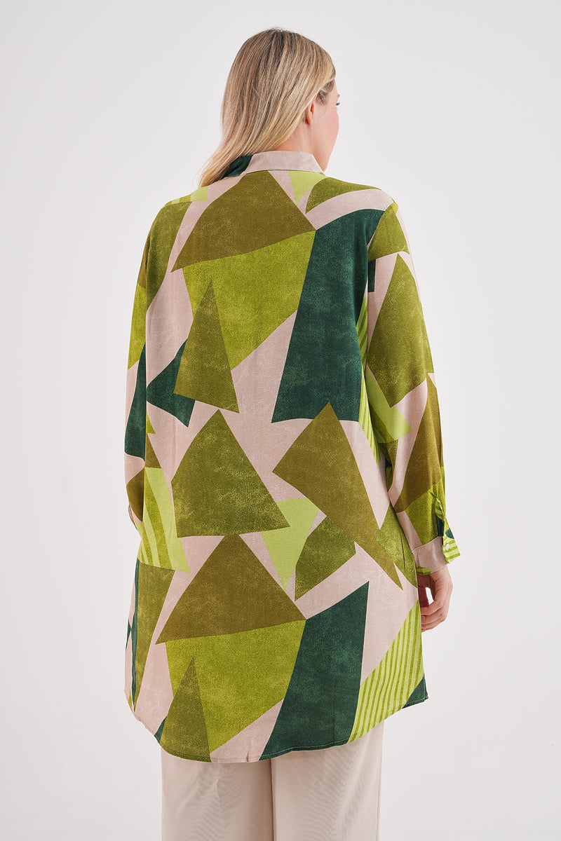 PL 202A Plus Size Tunic Dark Green