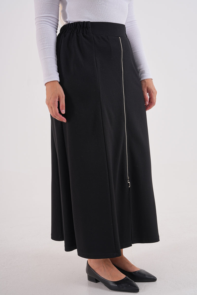 F&G Zip Dtld Skirt Black