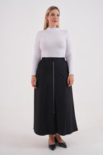 F&G Zip Dtld Skirt Black