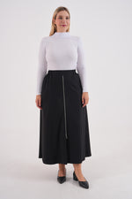 F&G Zip Dtld Skirt Black