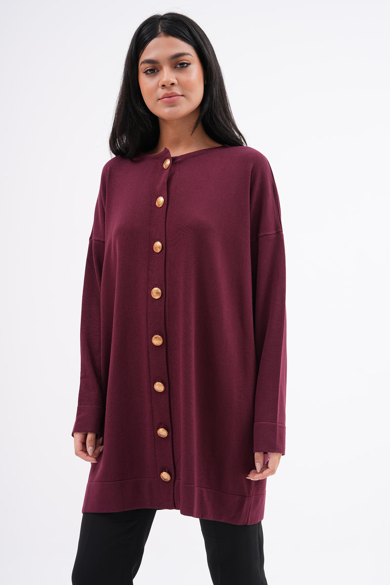 MRW Button Down Cardigan Burgundy