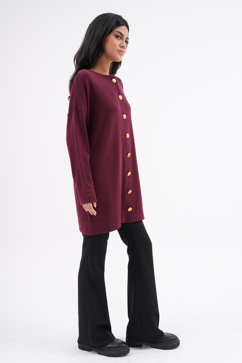 MRW Button Down Cardigan Burgundy