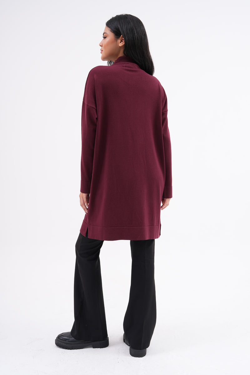 MRW Half Turtleneck Tunic Burgundy