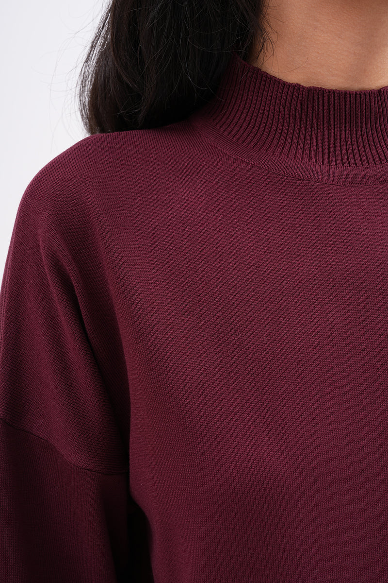 MRW Half Turtleneck Tunic Burgundy